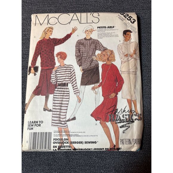 McCalls 3253 1987 Sewing Pattern For Misses Dress XSmall 80s - Picture 1 of 5